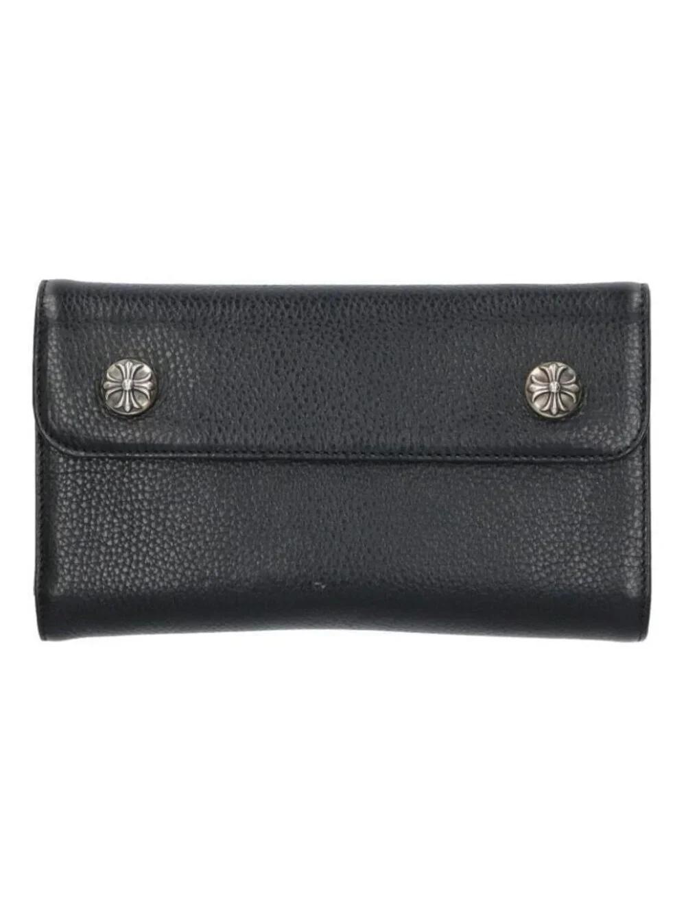 Chrome Hearts Wave Cross Ball Button Leather Wallet